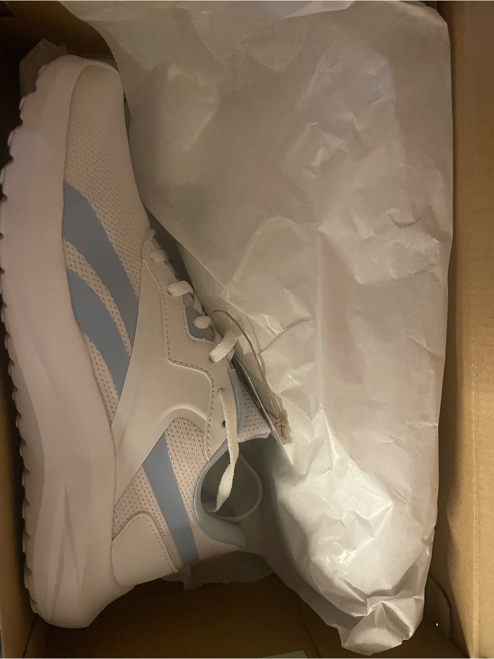 Reebok White and Light Blue Energen Lux Running Shoes
